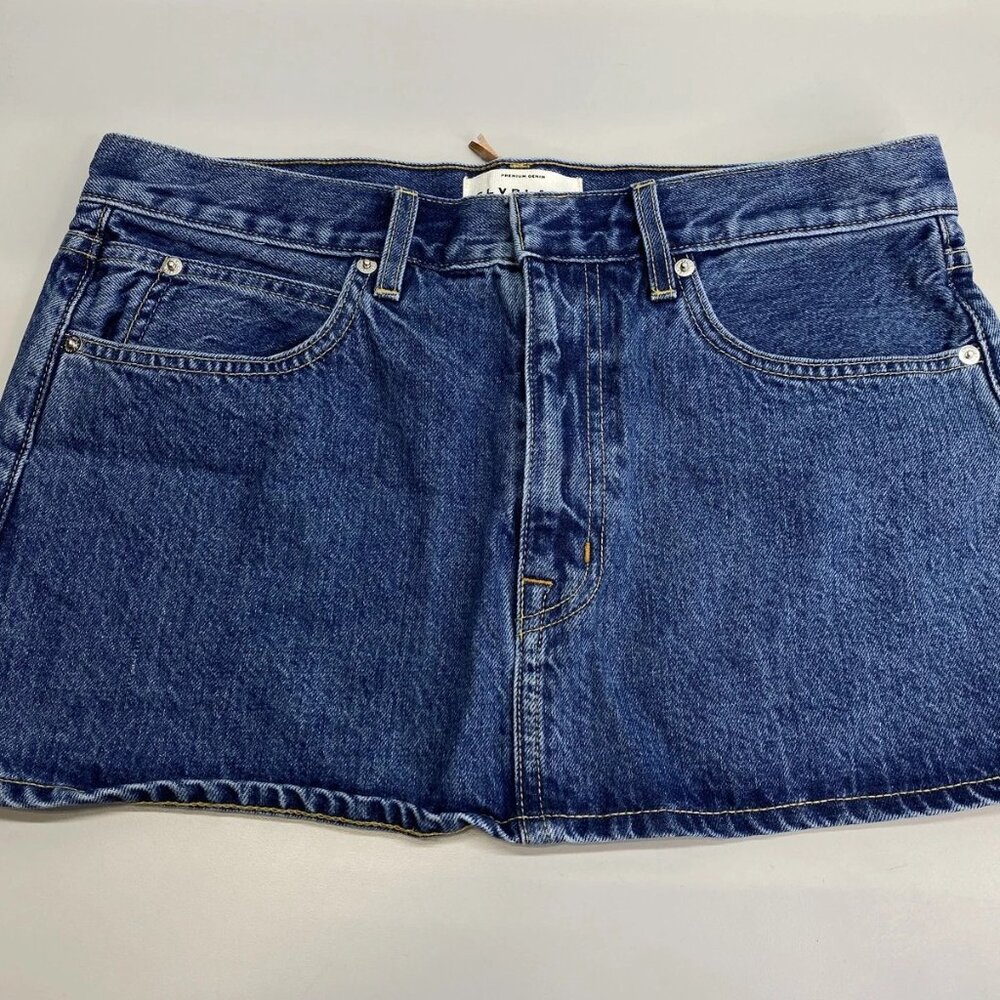 NEW SLVRLAKE Micro Denim Mini Skirt • Size 28 • Sweet Memory Blue • Low Rise